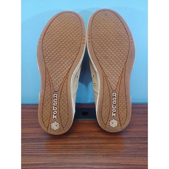 Reebok Beige Canvas Style Sneakers Shoes Size 10 - Picture 7 of 8